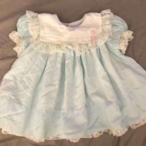 12m vintage blue lace detail dress